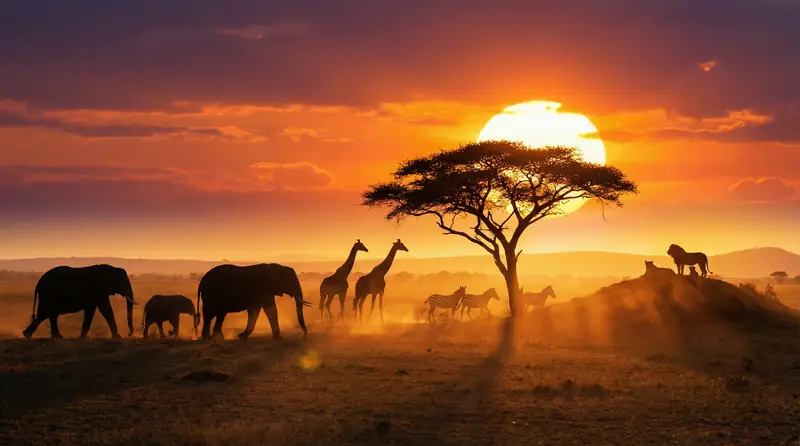 Panorama del diversión total salvaje al atardecer - Juegos de Casino México