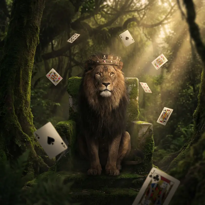 León majestuoso - Blackjack del Rey en Juegos de Casino